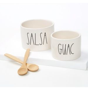 RAE DUNN Guacamole & Salsa Bowls w/ spoons